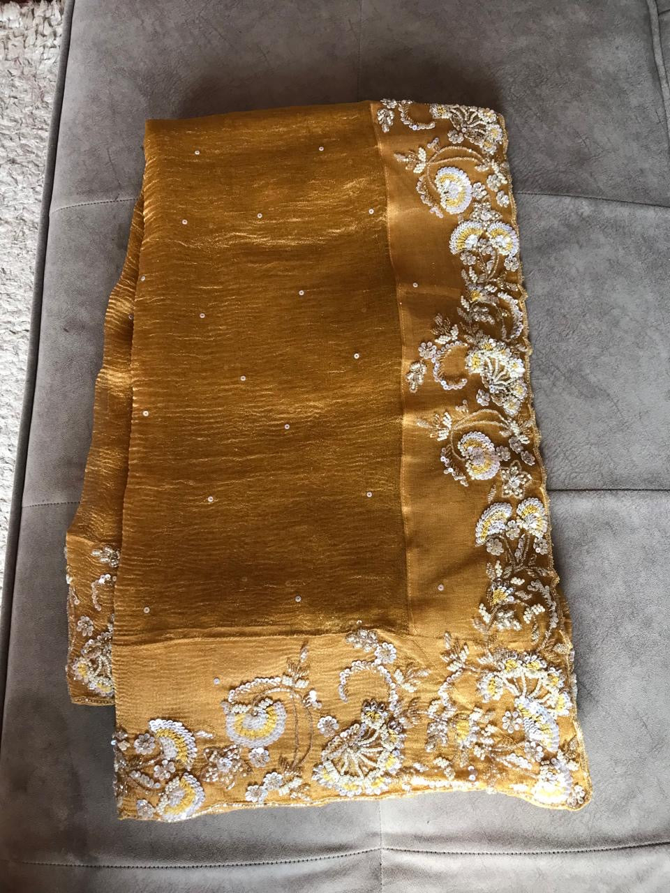 Tissue Organza Saree Banarsi luxury saree Partywear sari - Saffronfashionindia