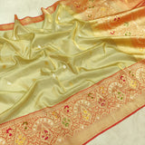 Ektara handwoven tissue kora saree