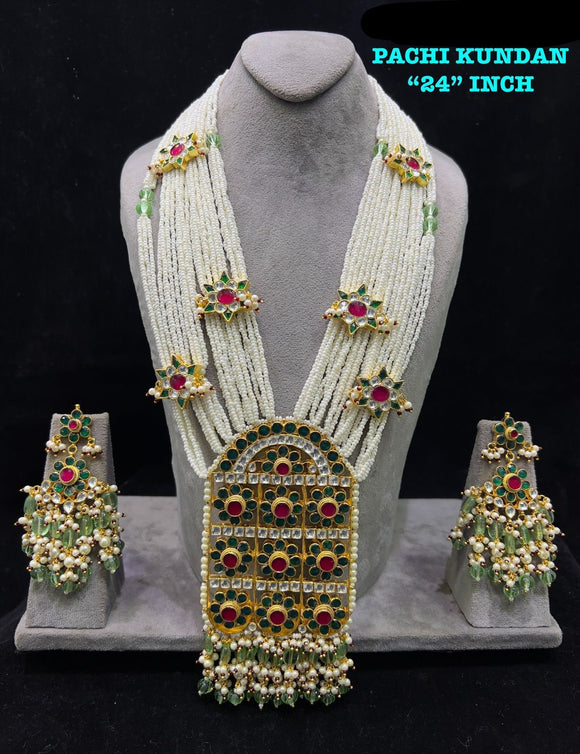 Murteeba pearl long Kundan necklace
