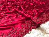 Red Marron luxuer premium silk saree Saffronfashionindia