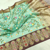 Harbani tissue handwoven kadwa sarees
