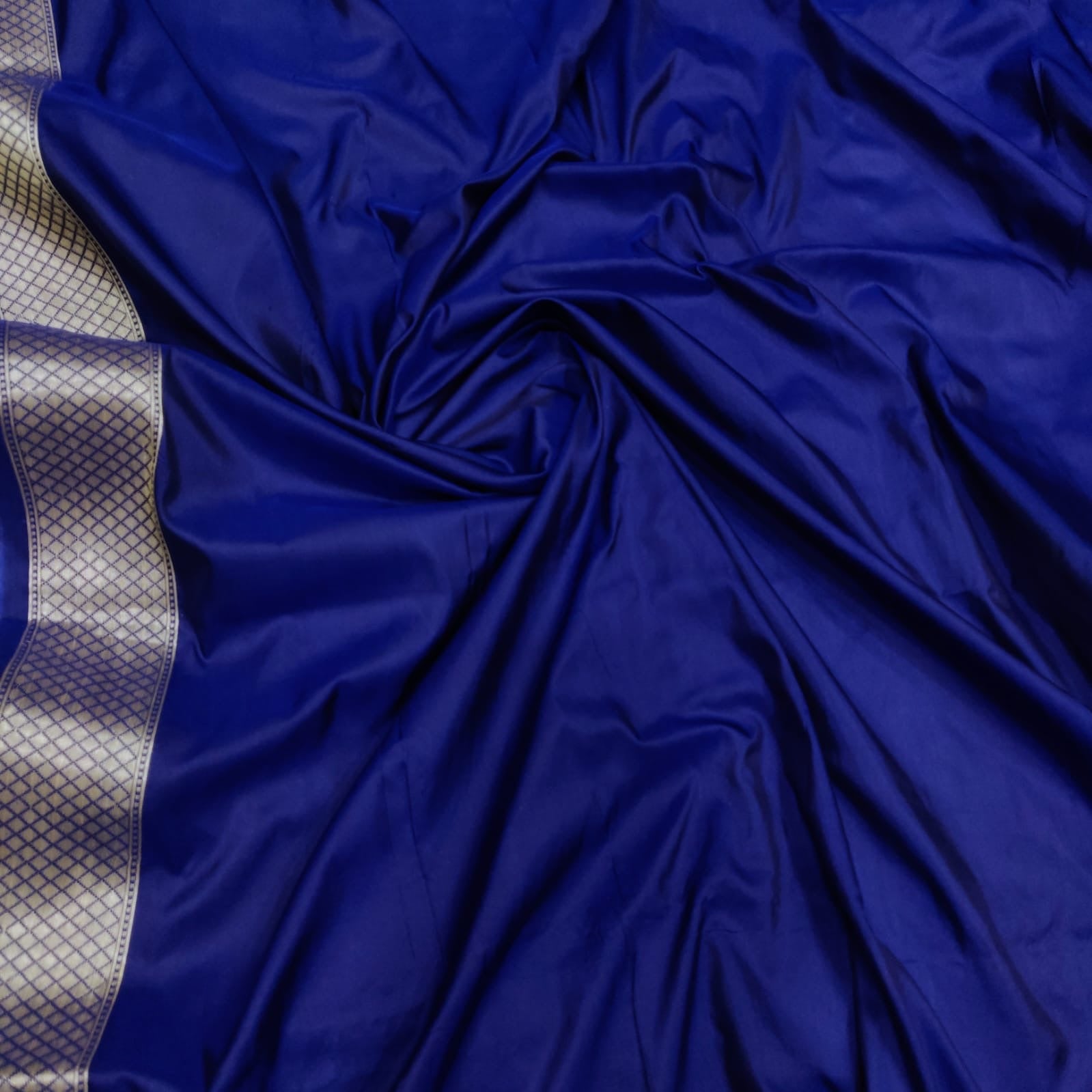 Royal Blue Katan Silk Handwoven Sarees - Saffronfashionindia