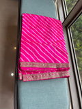 Pink Organza saree border saree party wear sari blouse