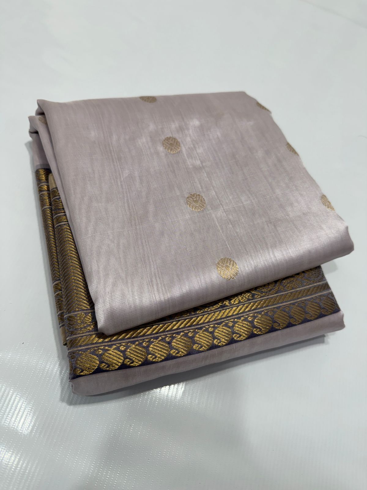 Elegant Chanderi saree pattu silk sarees blouse - Saffronfashionindia