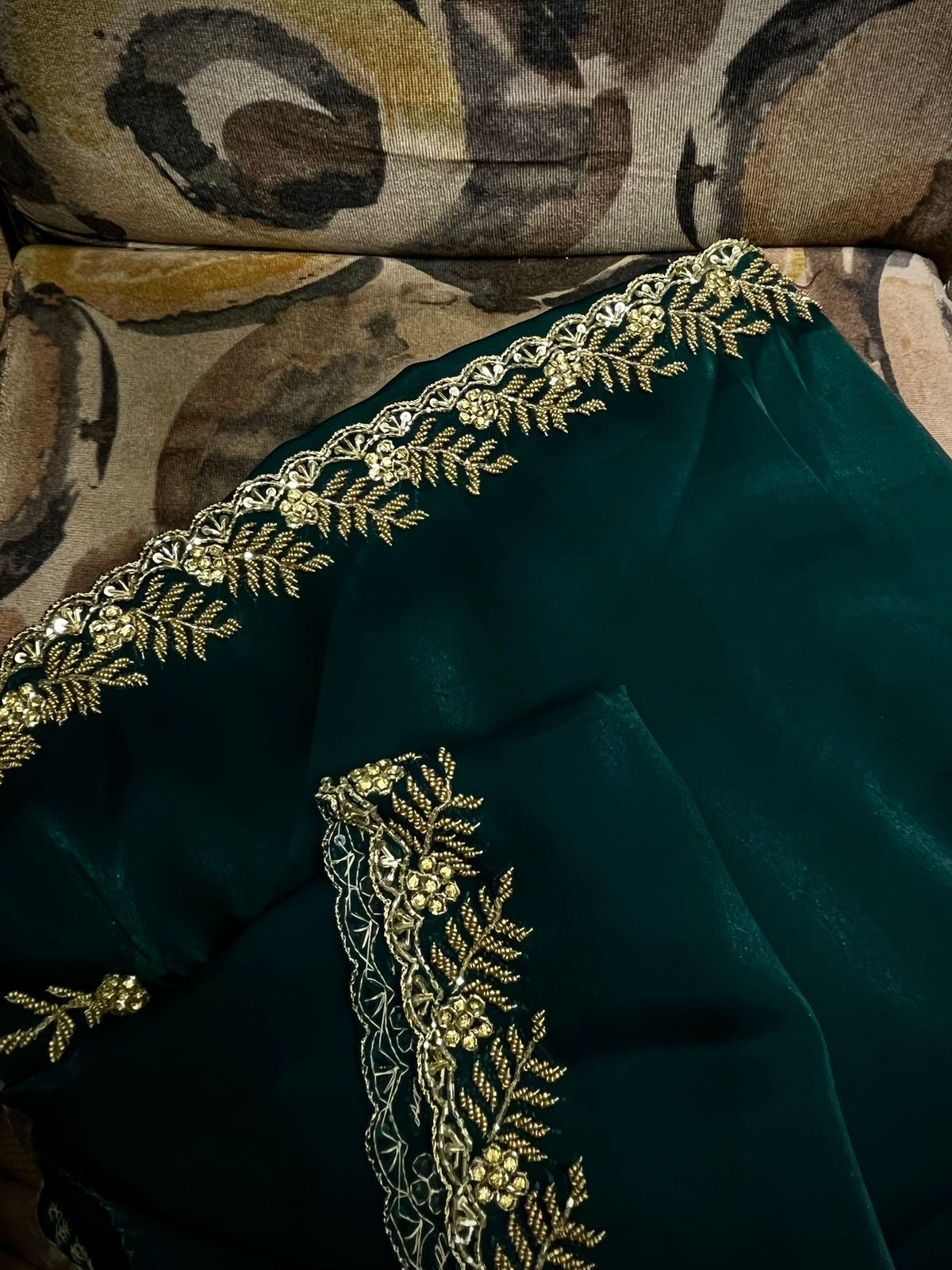 Simana tissue organza saree,,,,,reception sari - Saffronfashionindia