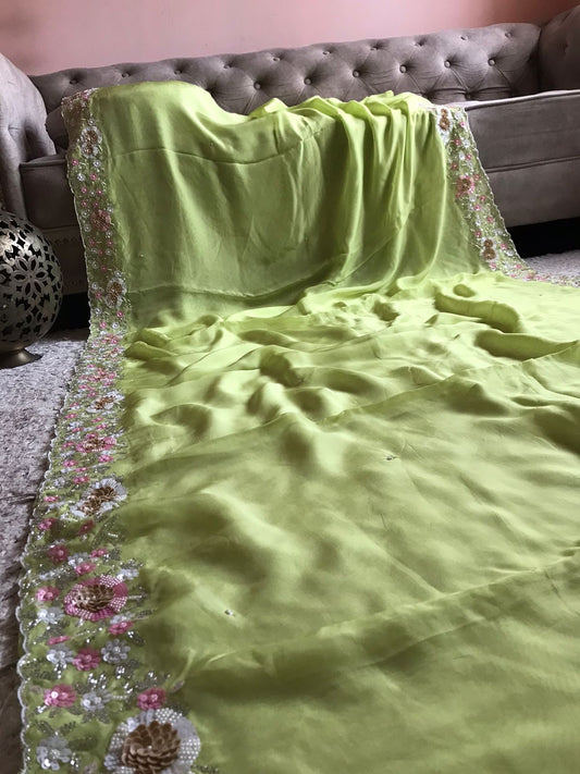 Avshika premium organza silk sarees partywear sari - Saffronfashionindia