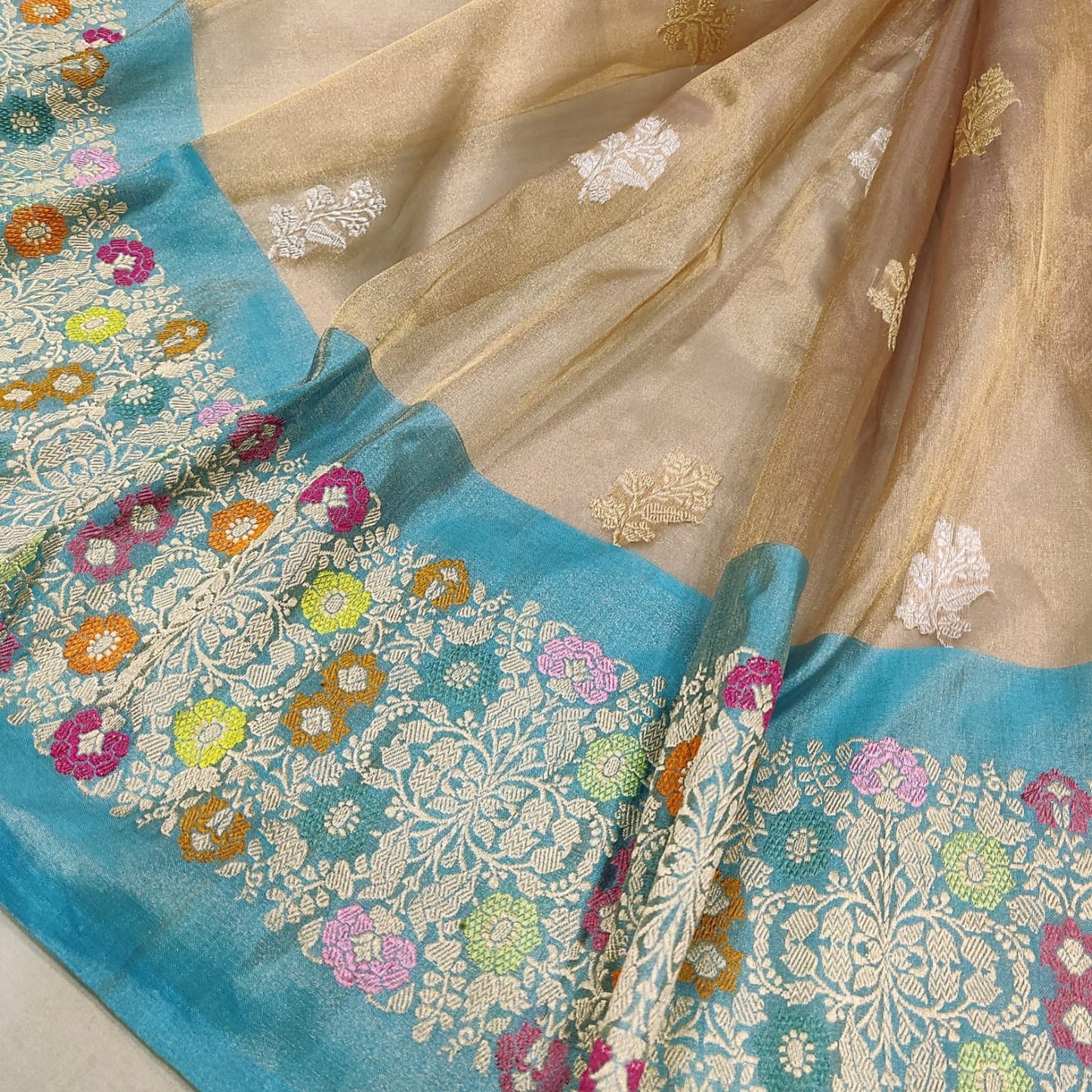 Rosal kadwa tissue handwoven saree - Saffronfashionindia
