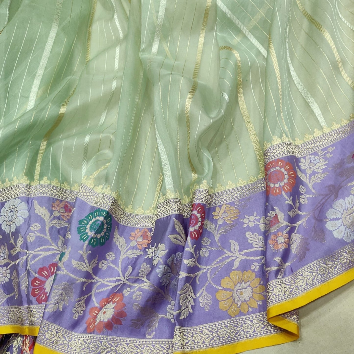 Numisha Kora silk saree handwoven saree SaffronFashion
