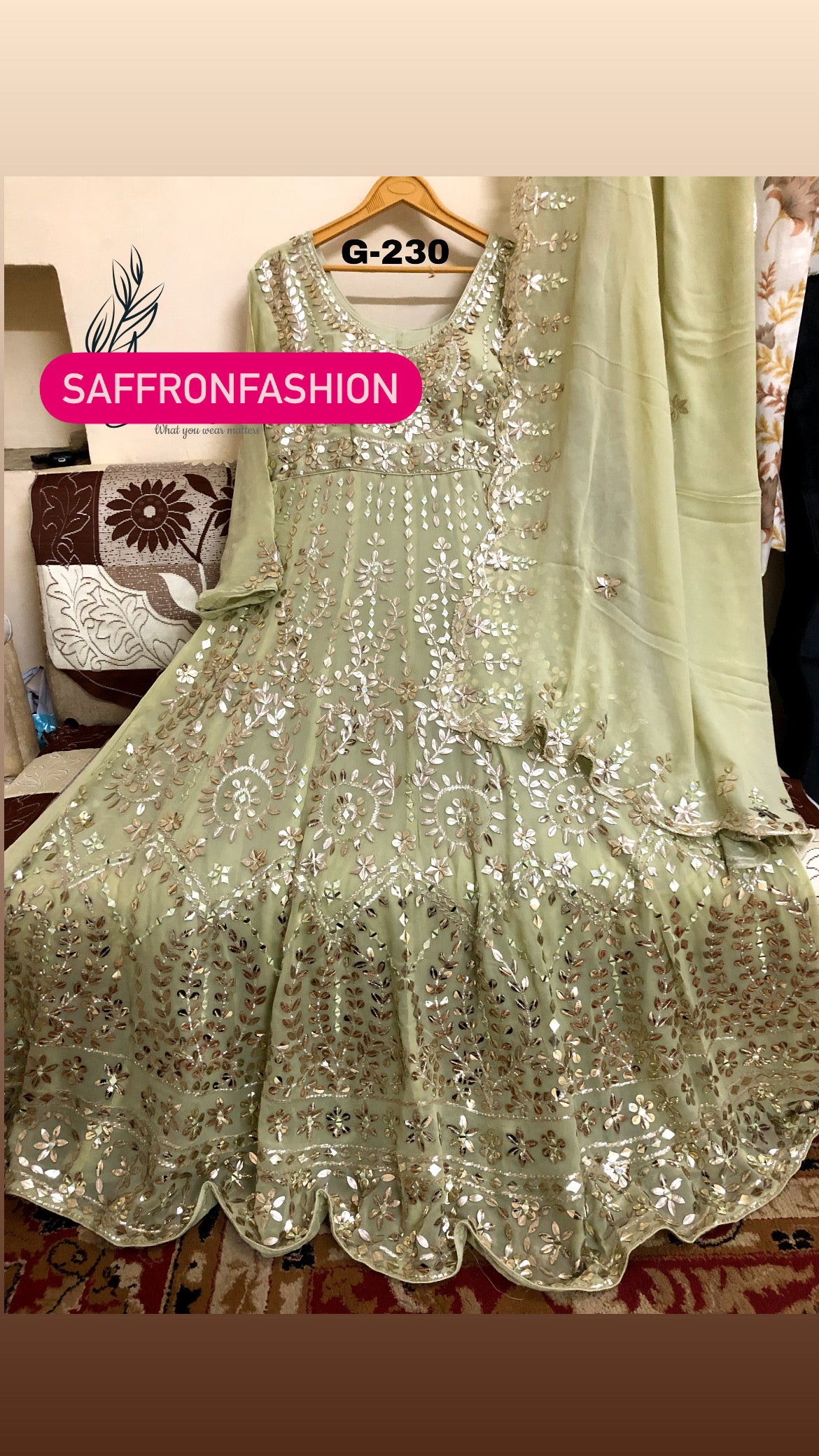 Bridal weddding dress Anarkali style dress Pakistani dresses - Saffronfashionindia
