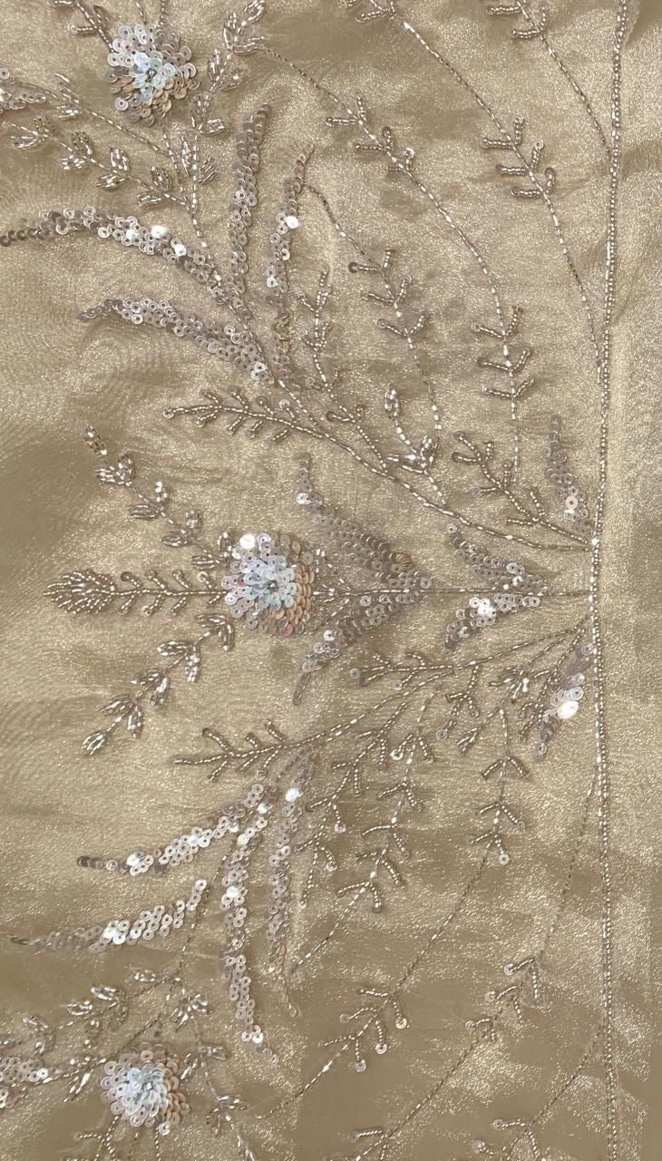 Reception saree party wear handwork sareee handmade sari blouse - Saffronfashionindia