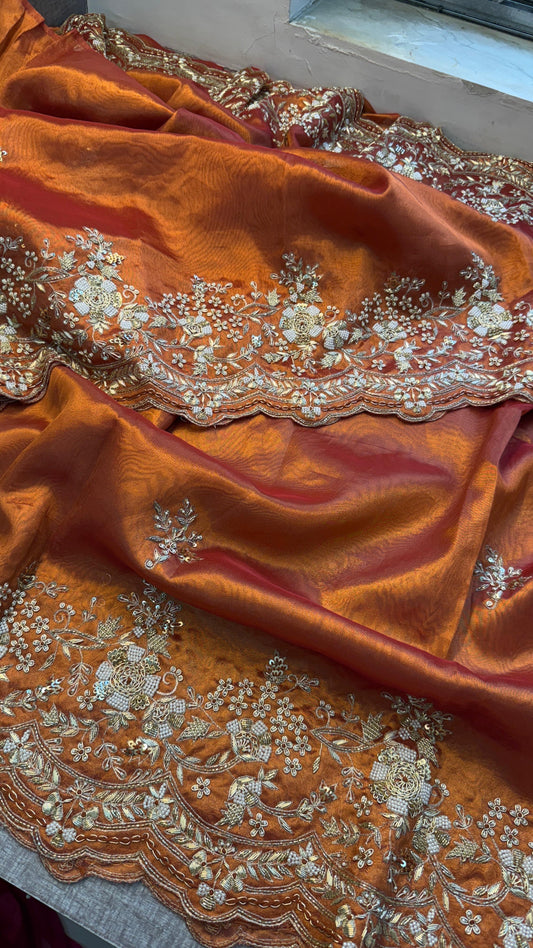 Luxury munga silk saree Banarsi saree Indian wedding sarees - Saffronfashionindia