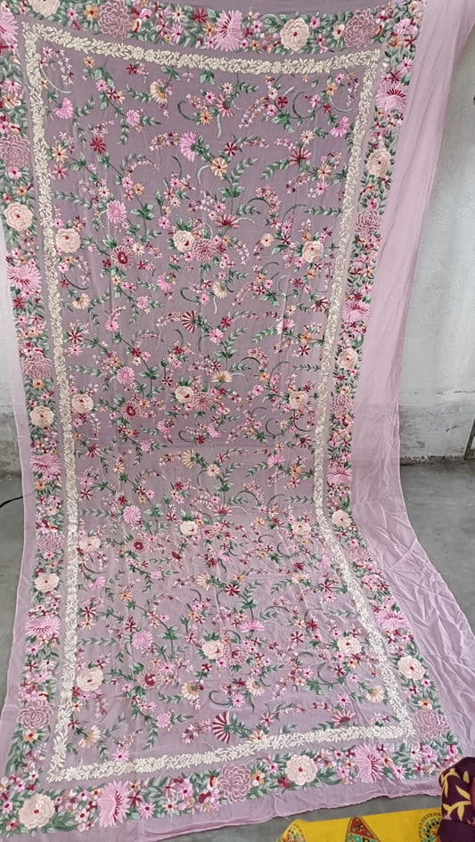 Pink Parsi Autentic Gara Dupatta - Saffronfashionindia