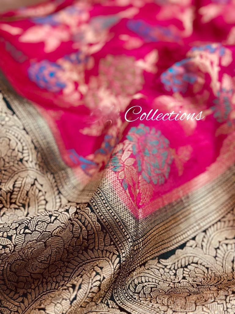 Pink beautiful munga silk saree - Saffronfashionindia