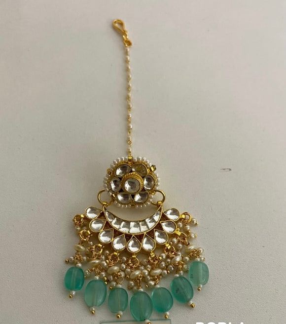 Elegant borla Kundan stone borla Indian jewellery SaffronFashion