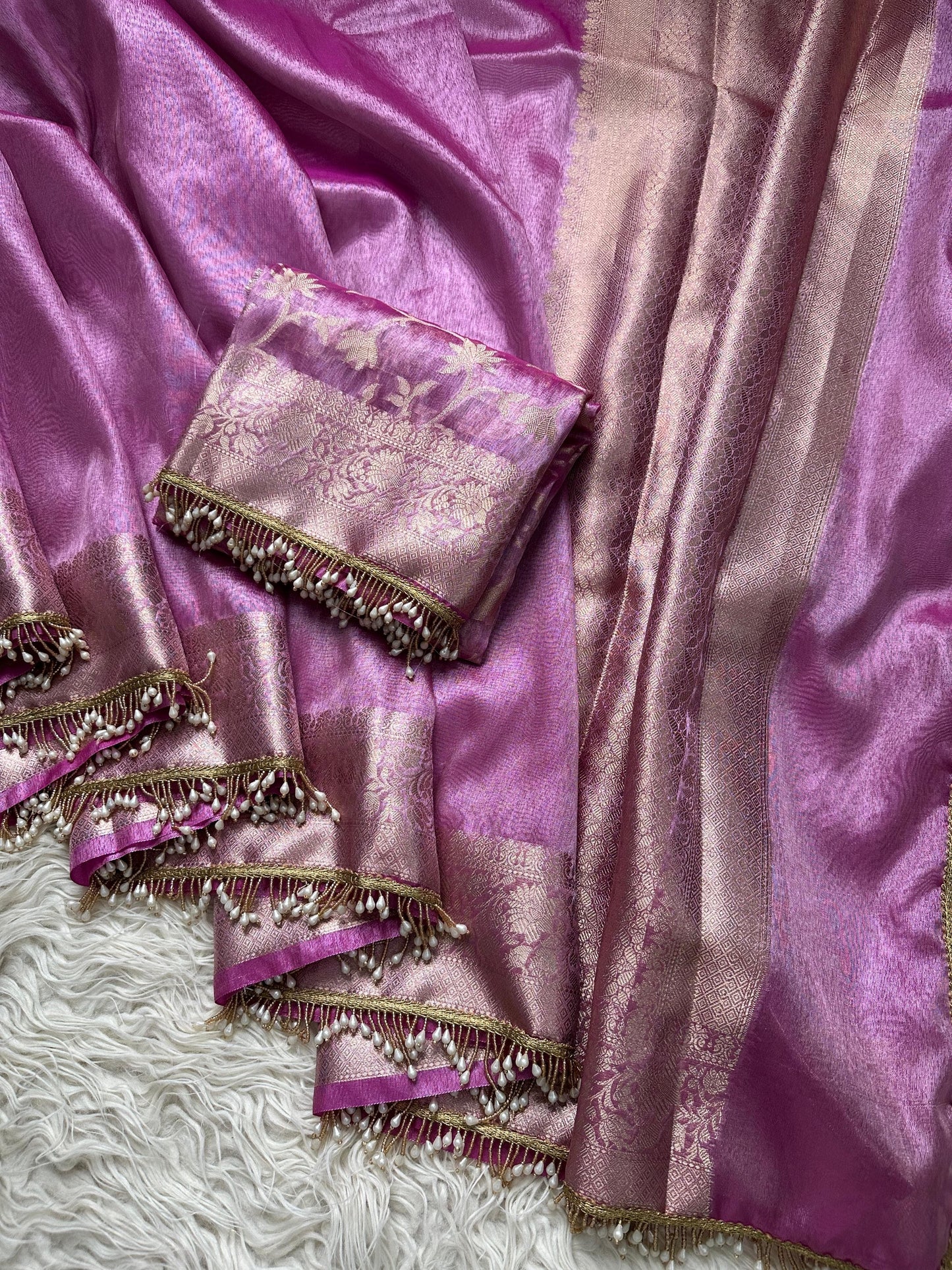 Lamisha trending saree tissue saree beautiful saree blouse SaffronFashion