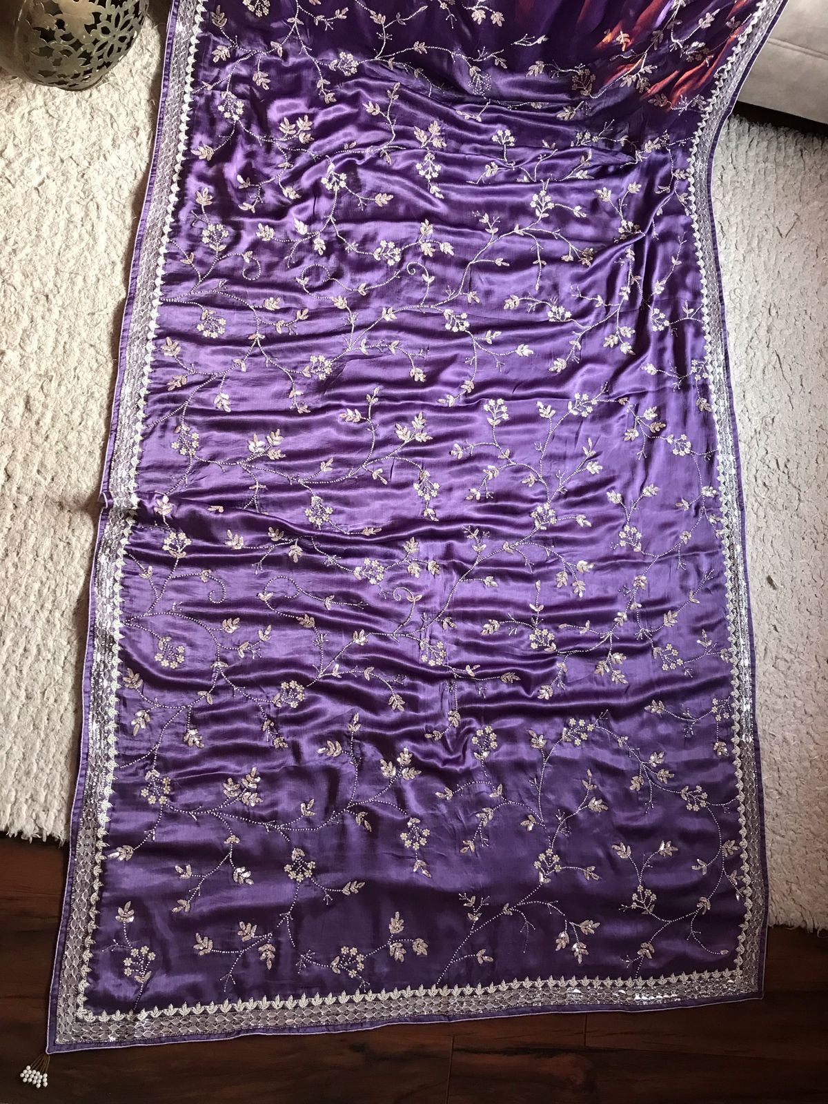 Pearl Lavender Rich Premium Saree Reception Saree - Saffronfashionindia