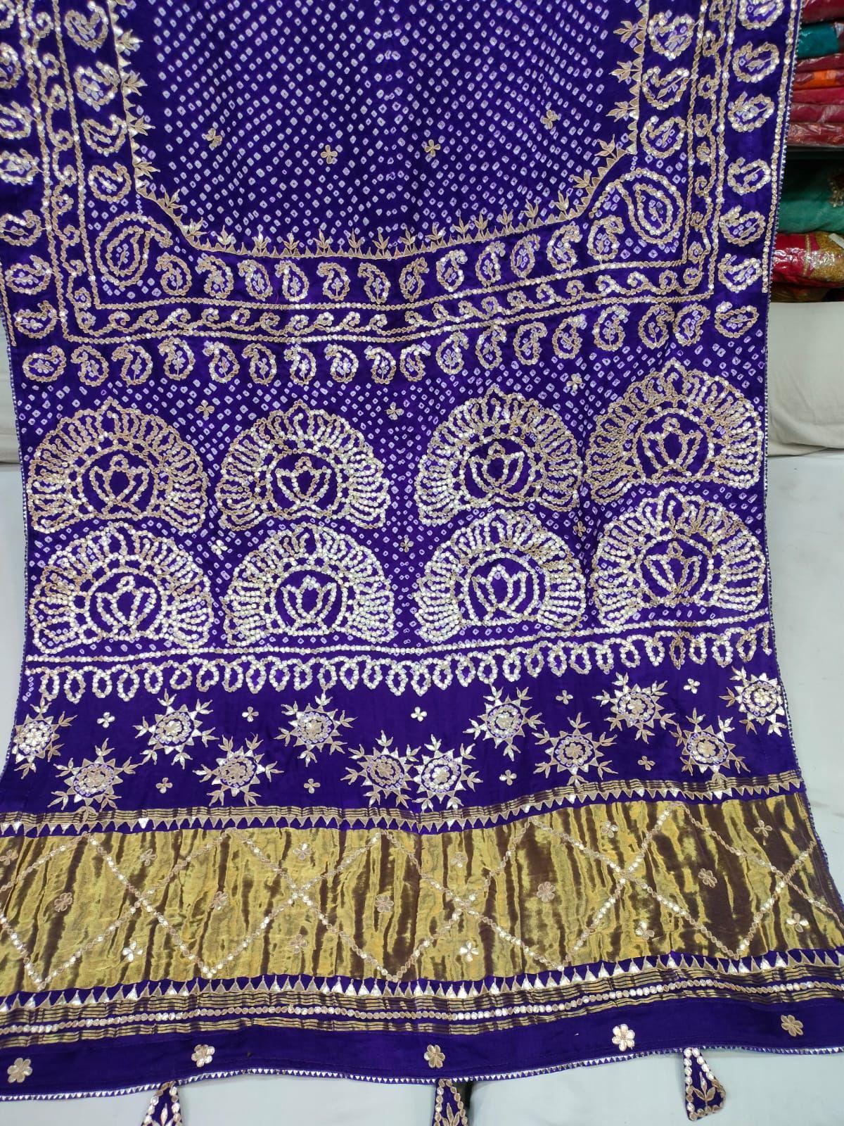 Blue Bandhani saree gajji silk saree traditional sari - Saffronfashionindia