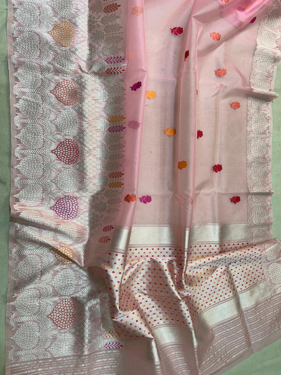 Pink iktara saree Kora organza saree Indian sarees blouse SaffronFashion