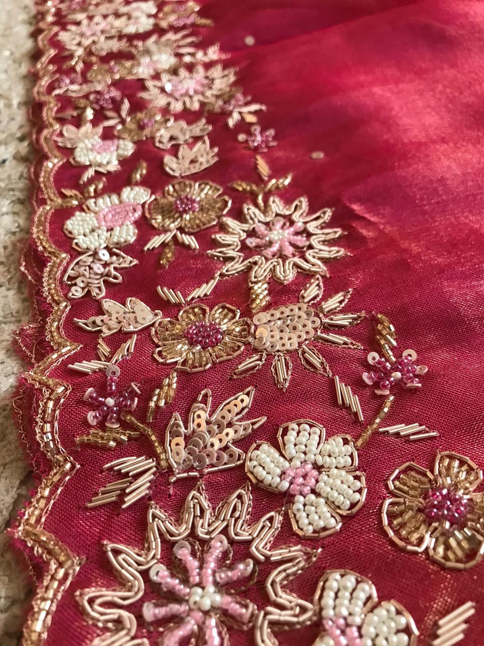 Banarsi tissue saree Organza saree Indian sari blouse - Saffronfashionindia