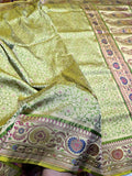 Indian saree Banarsi Katan silk saree Dhakai Jamdani sarees blouse SaffronFashion