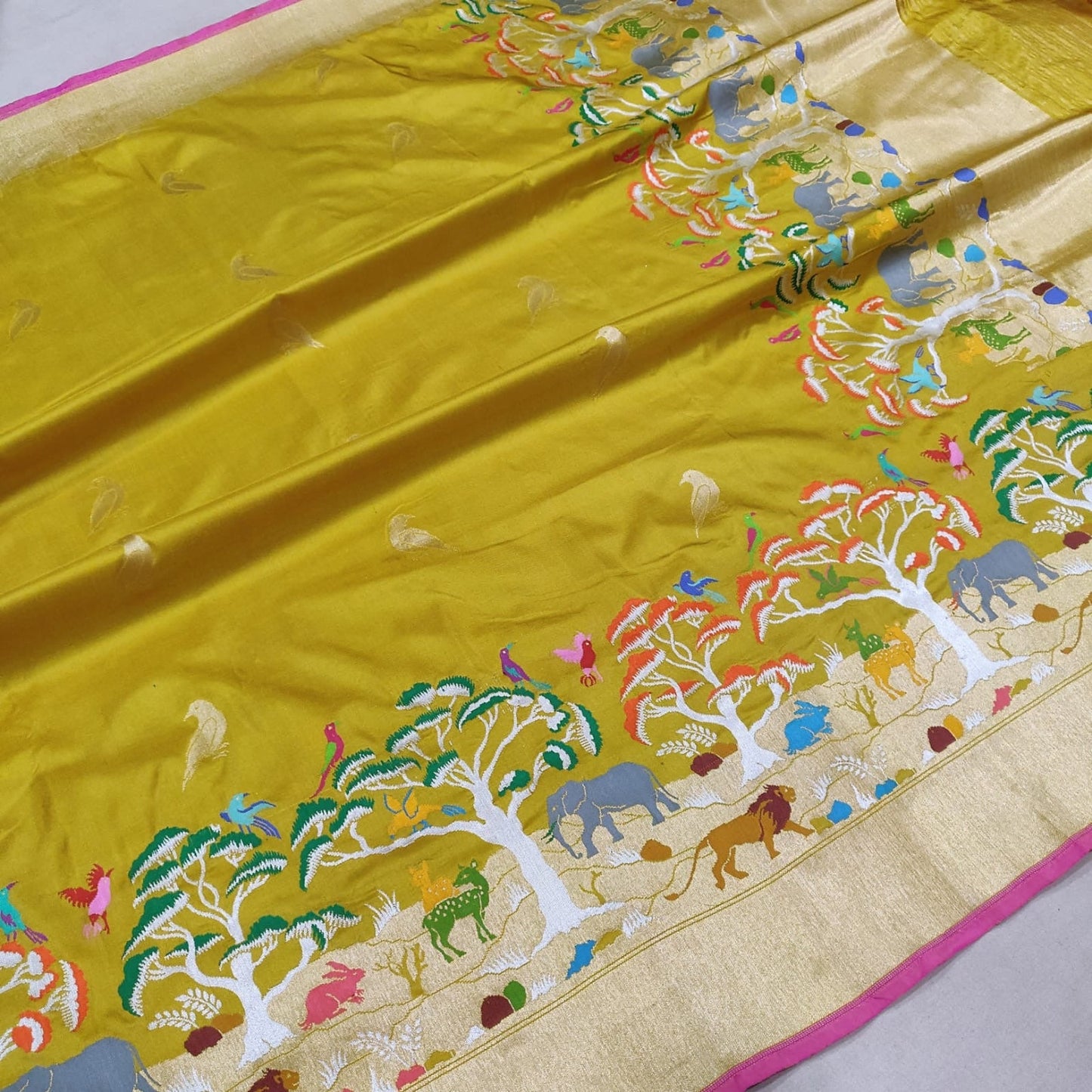 Katan silk handwoven saree Indian saree SaffronFashion