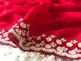 Bridal red saree Indian saree Partywear sarees