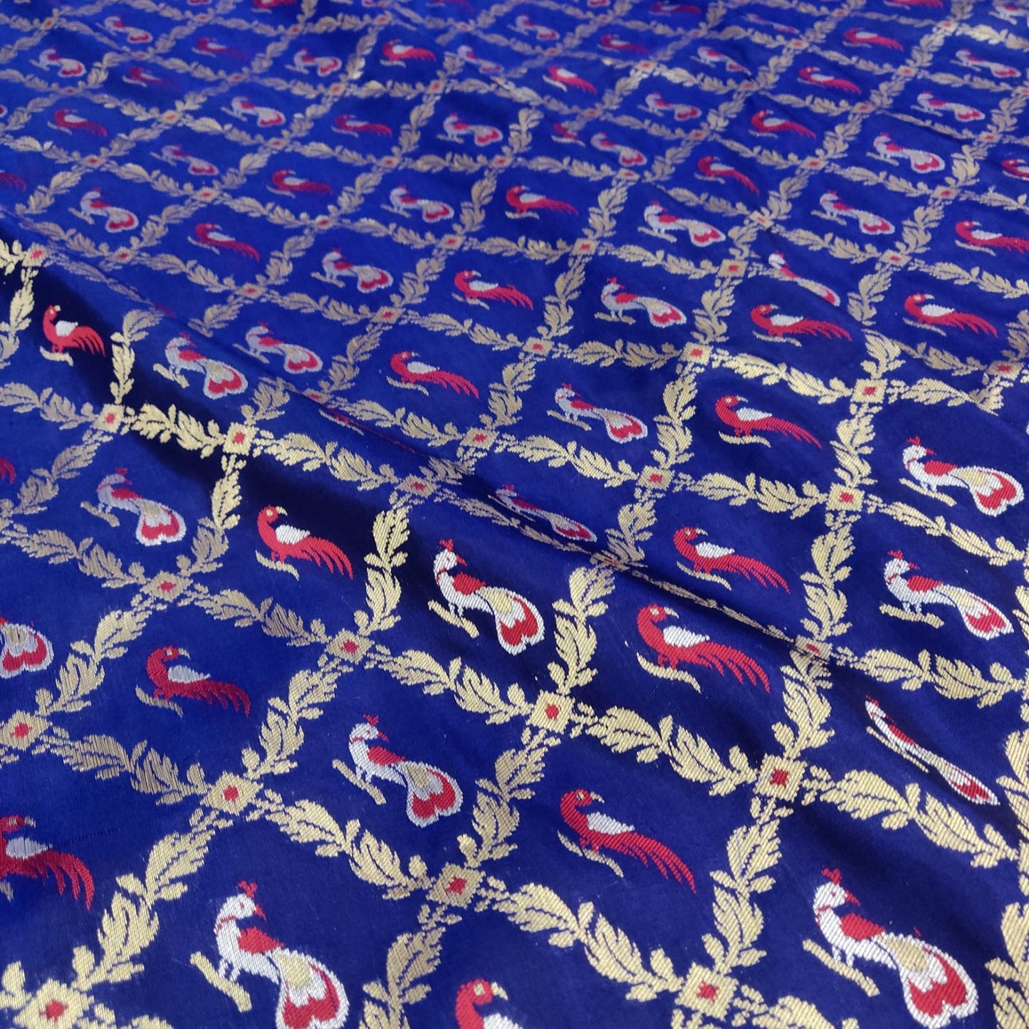 Royal Blue Katan Silk Handwoven Sarees - Saffronfashionindia