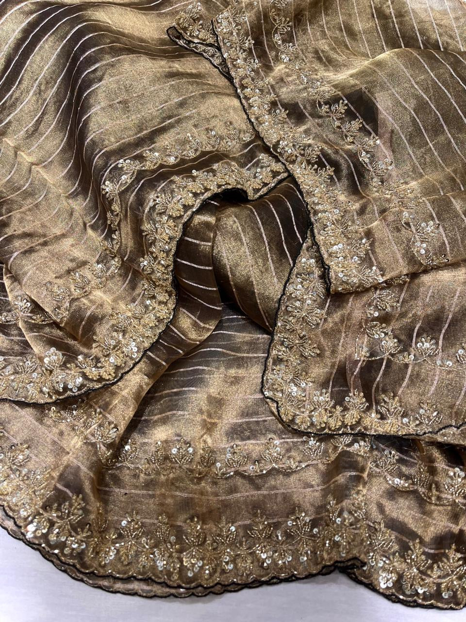 Ravish Tissue saree Handwork Saree Women Classy sarees - Saffronfashionindia