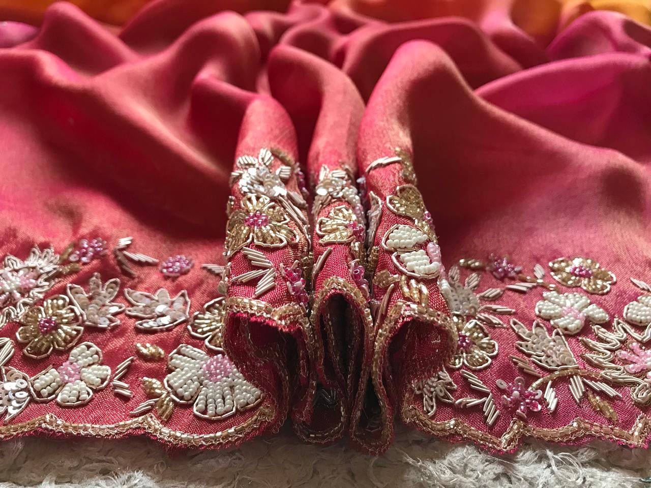 Banarsi tissue saree Organza saree Indian sari blouse - Saffronfashionindia