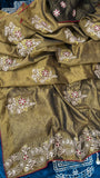 Handwoven Zari Saree Crush Tissue saree Indian sari