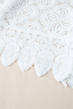 Oatmeal Hollowed Macrame Lace Crochet Bohemian Blouse