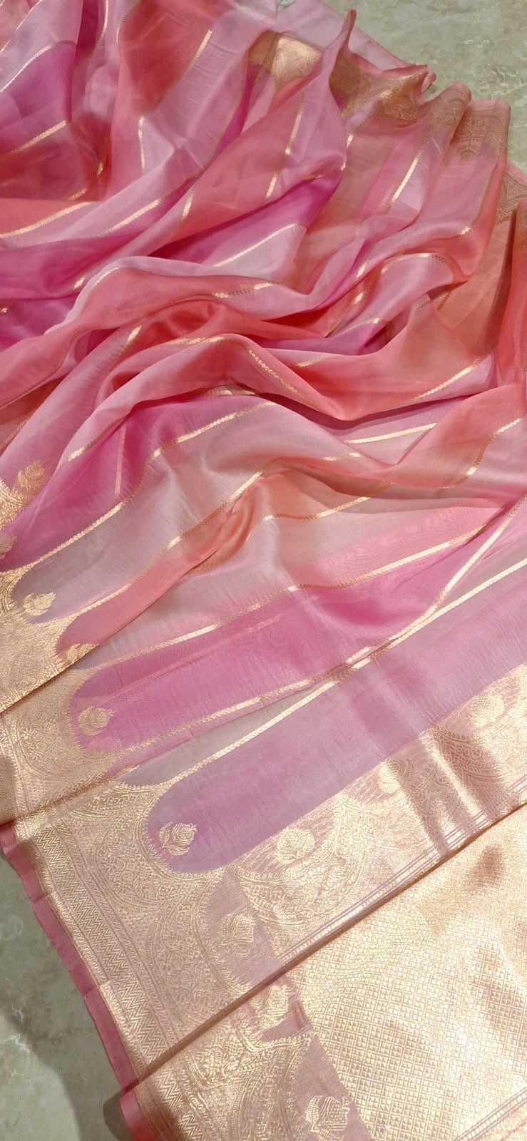 Rangkat saree pink Kora saree Partywear Saree blouse SaffronFashion