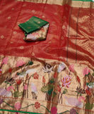 Exclusive Red Tissue Paithani Tissue Zari Kota Sarees