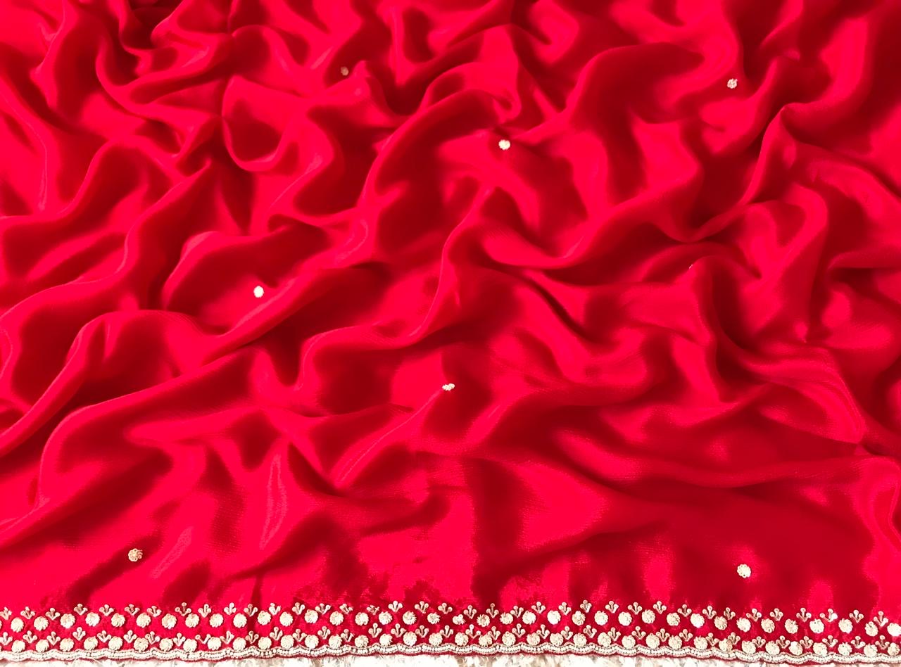 Bridal red saree Indian saree Partywear sarees Saffronfashionindia