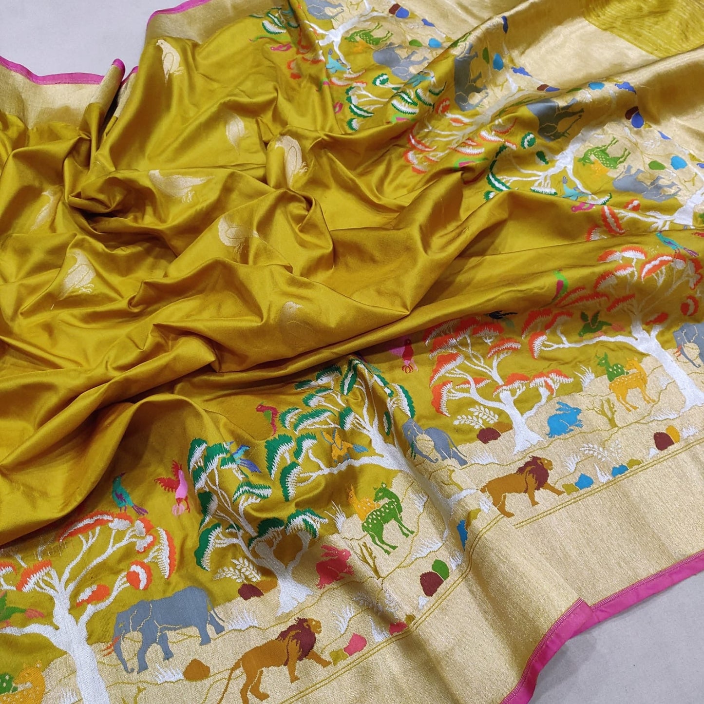 Katan silk handwoven saree Indian saree SaffronFashion