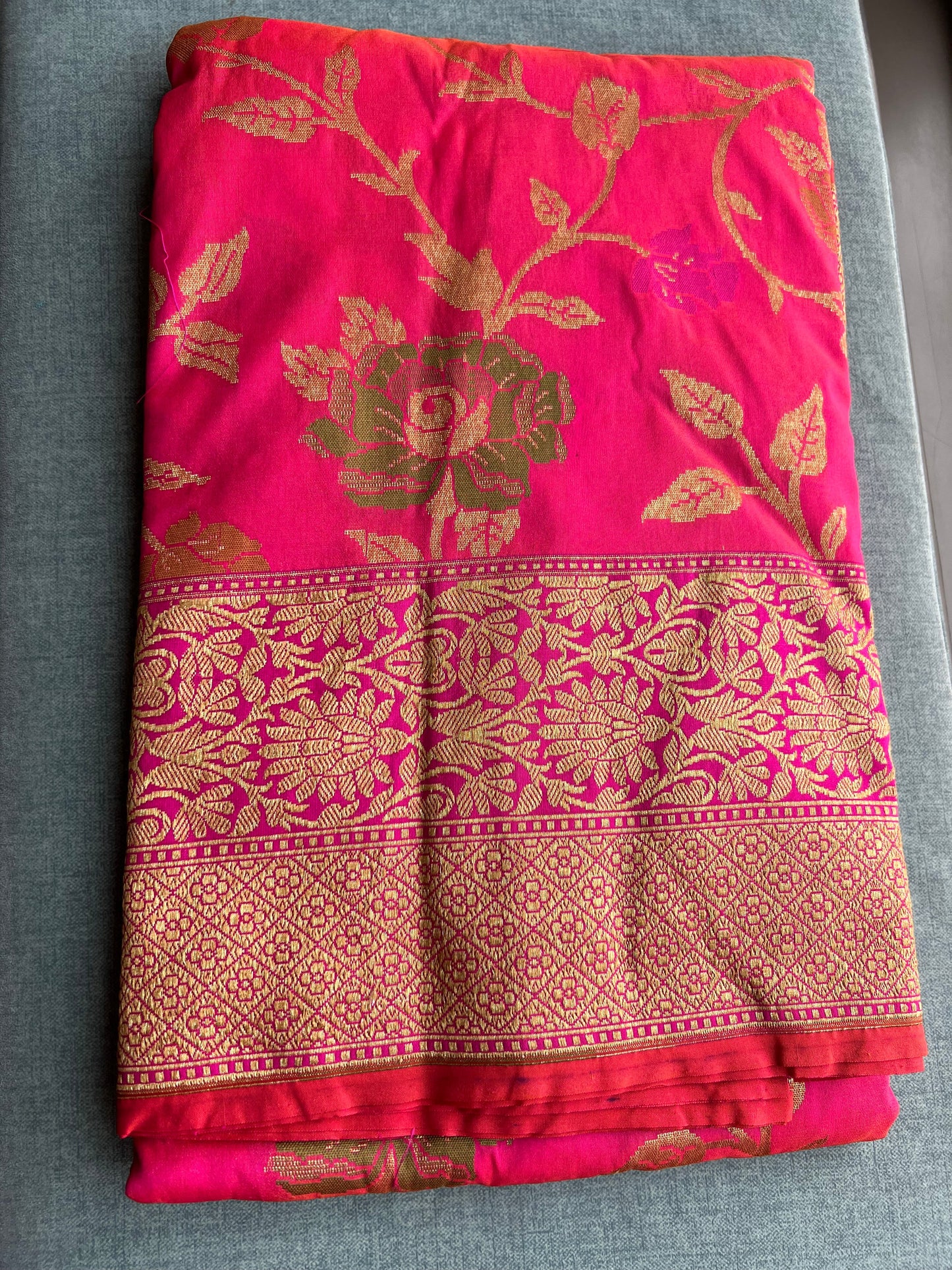Pink Floral saree Banarsi saree silk saree SaffronFashion