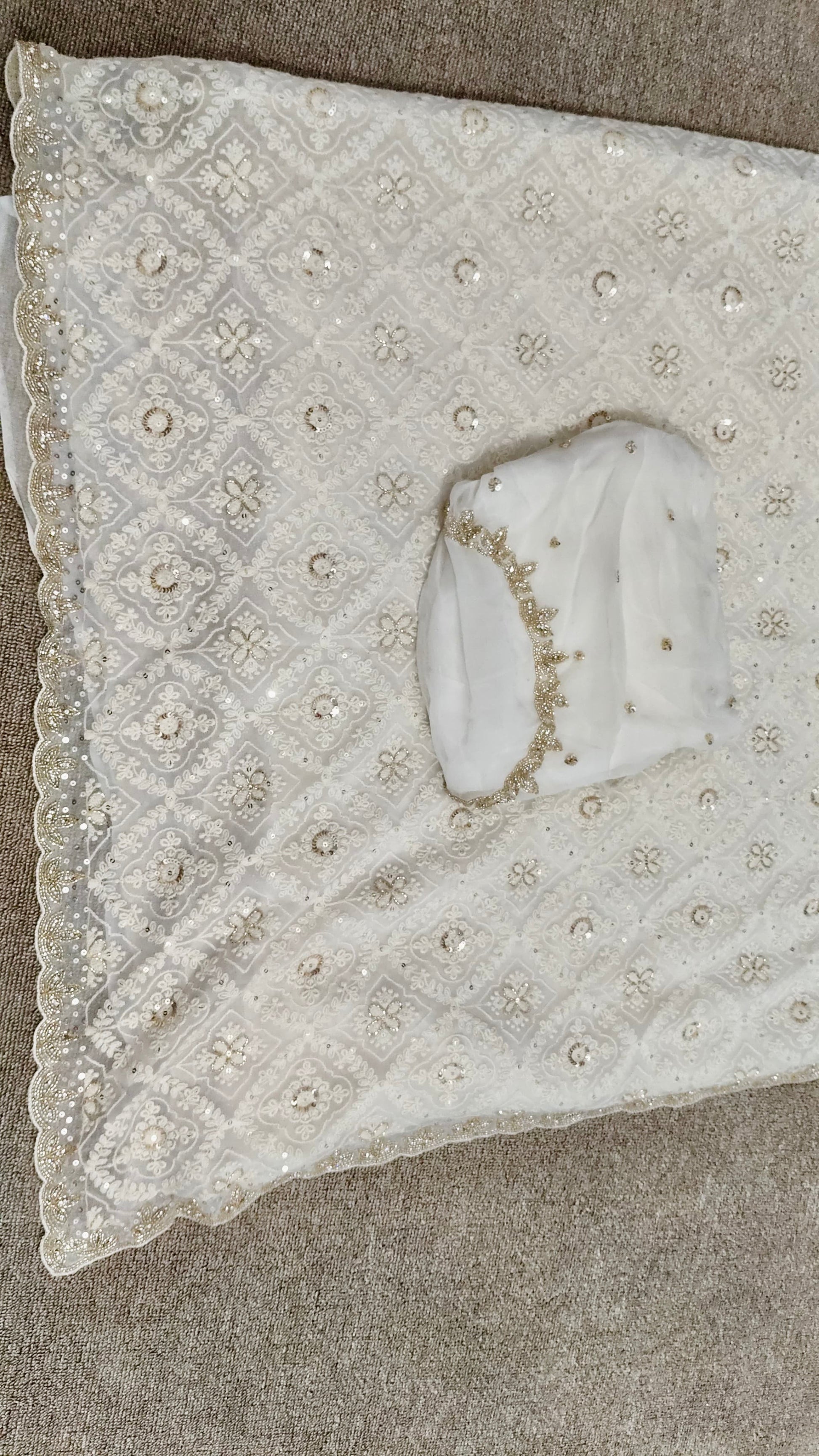 White Elegant Chikankari Saree Indian sarees blouse - Saffronfashionindia