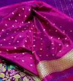Purple handwoven kadwa exclusive women saree