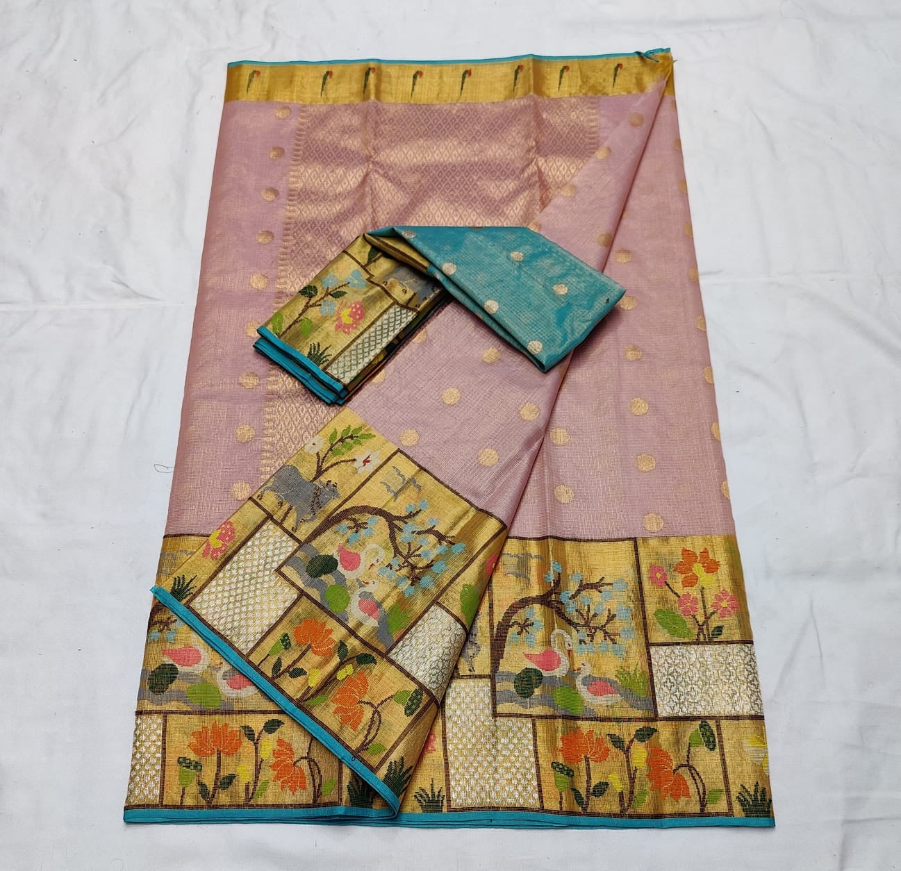 Kareeba tissue zari kota sarees traditional saree - Saffronfashionindia