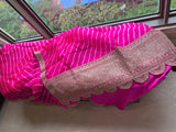 Pink Organza saree border saree party wear sari blouse