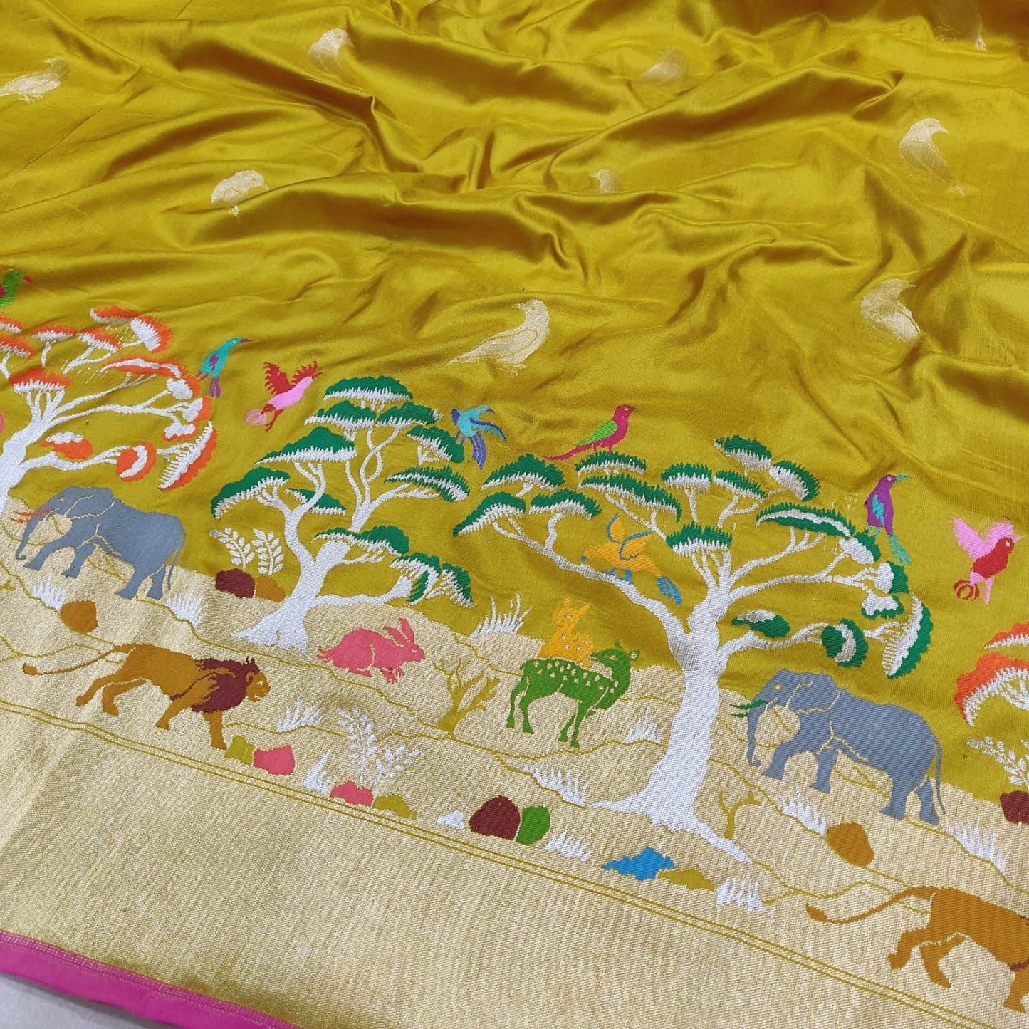 Katan silk handwoven saree Indian saree SaffronFashion