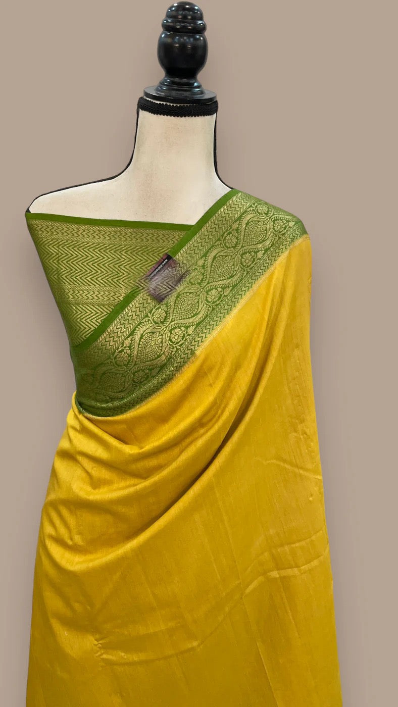 Banarsi saree water Zari Khaddi Gorgette saree blouse - Saffronfashionindia