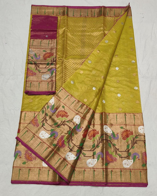 Malkina zari tissue Indian traditional saree - Saffronfashionindia