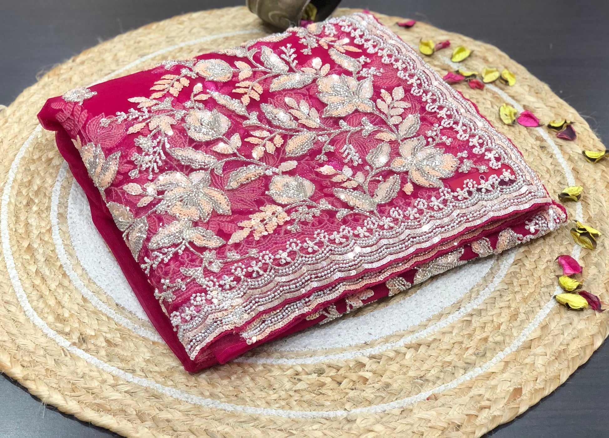 Net designer saree party wear saree’s Indian wedding saree blouse Saffronfashionindia