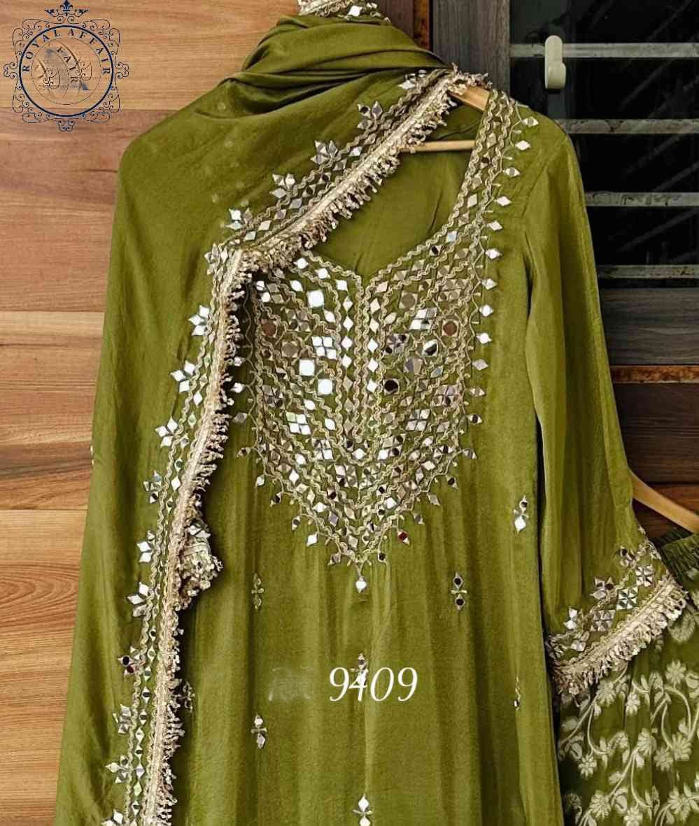 Ravika shimmer dress tissue dress  Indian dress embroidered set SaffronFashion