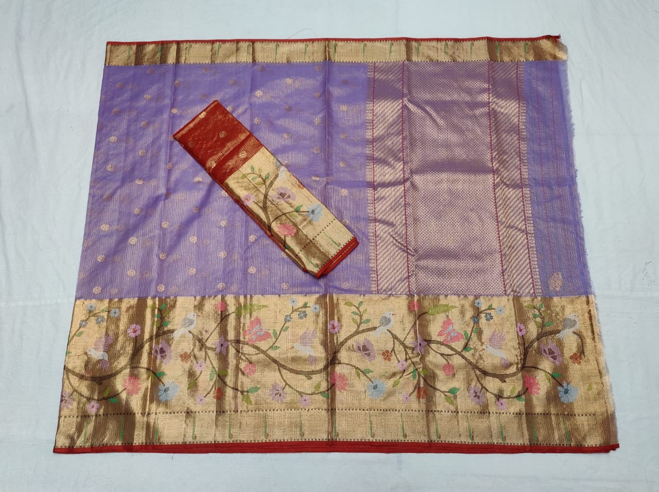 Lavender tissue zari Kota Sarees - Saffronfashionindia