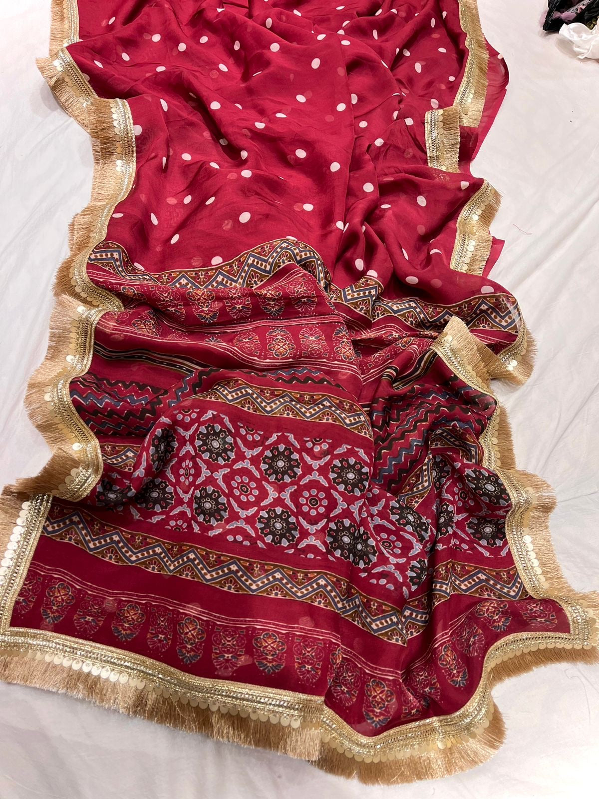 Printed Organza Saree Partywear sarees lace sari - Saffronfashionindia