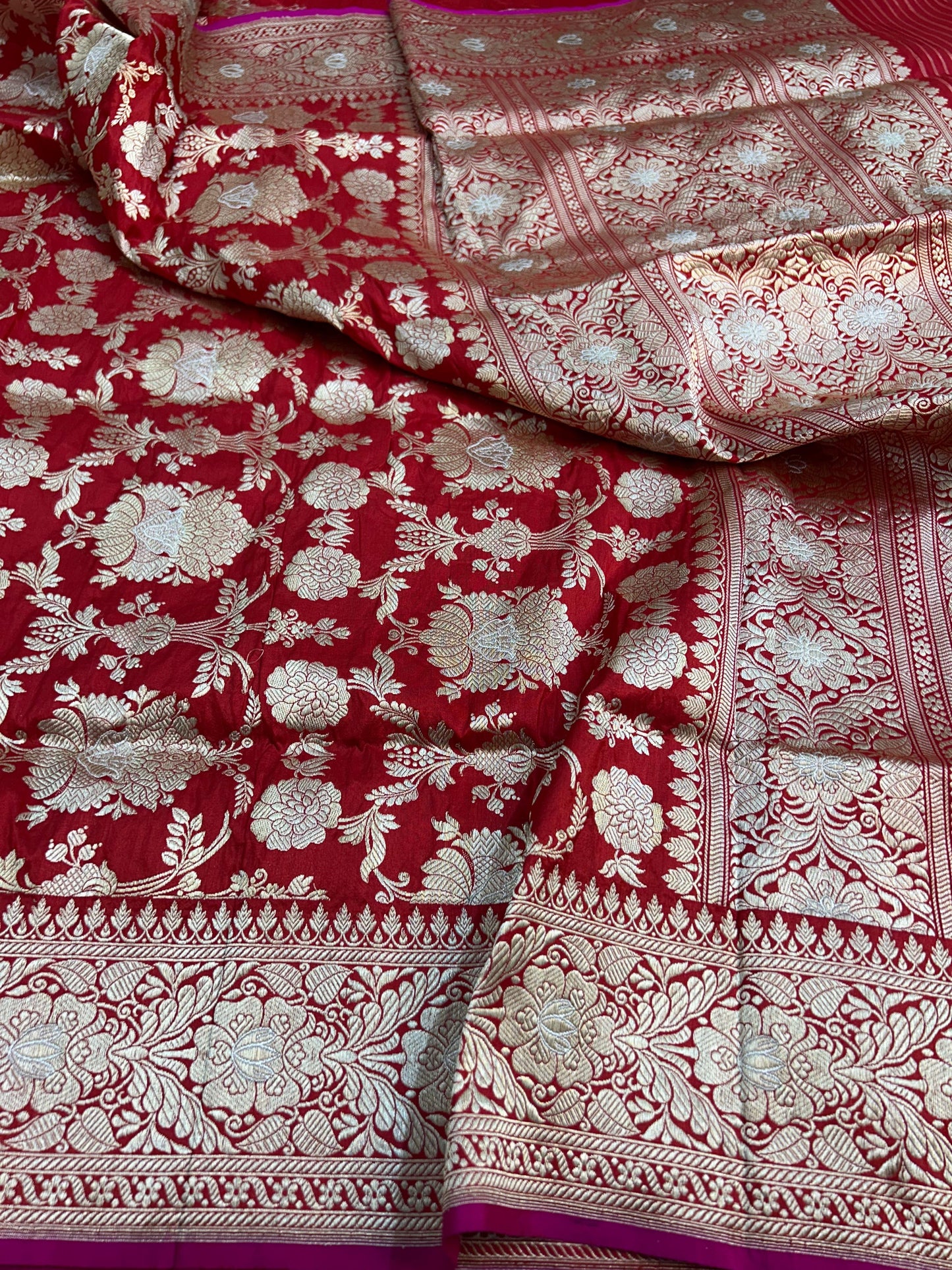 Bridal saree katan silk saree kadwa saree Indian heritage sarees blouse SaffronFashion