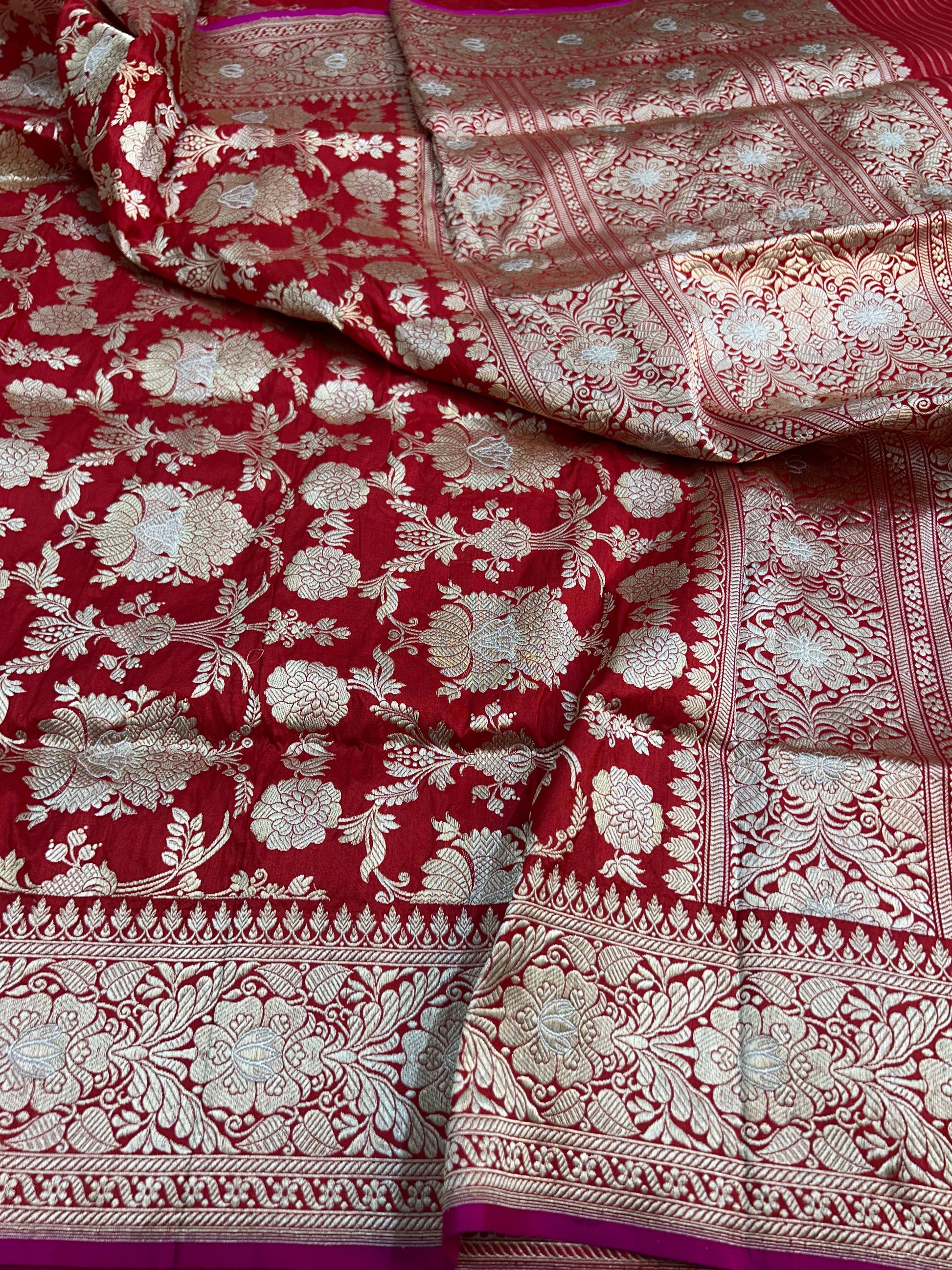 Bridal saree katan silk saree kadwa saree Indian heritage sarees blouse SaffronFashion