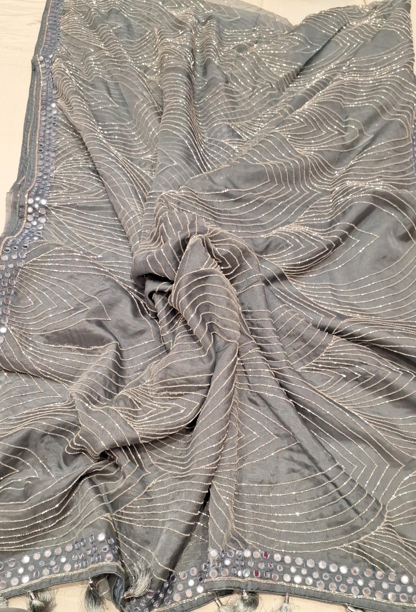 luxury organza saree Partywear sarees stylish sari - Saffronfashionindia